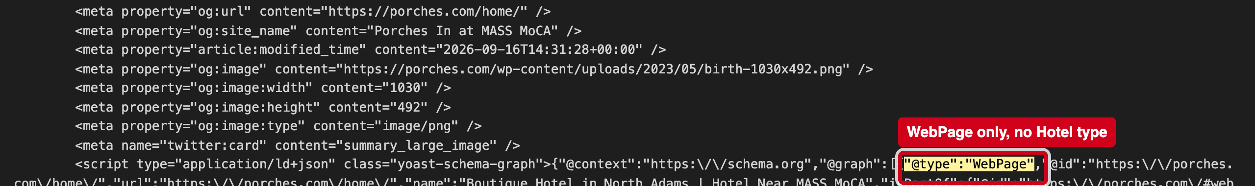 Screenshot: Machines are not told you are a hotel